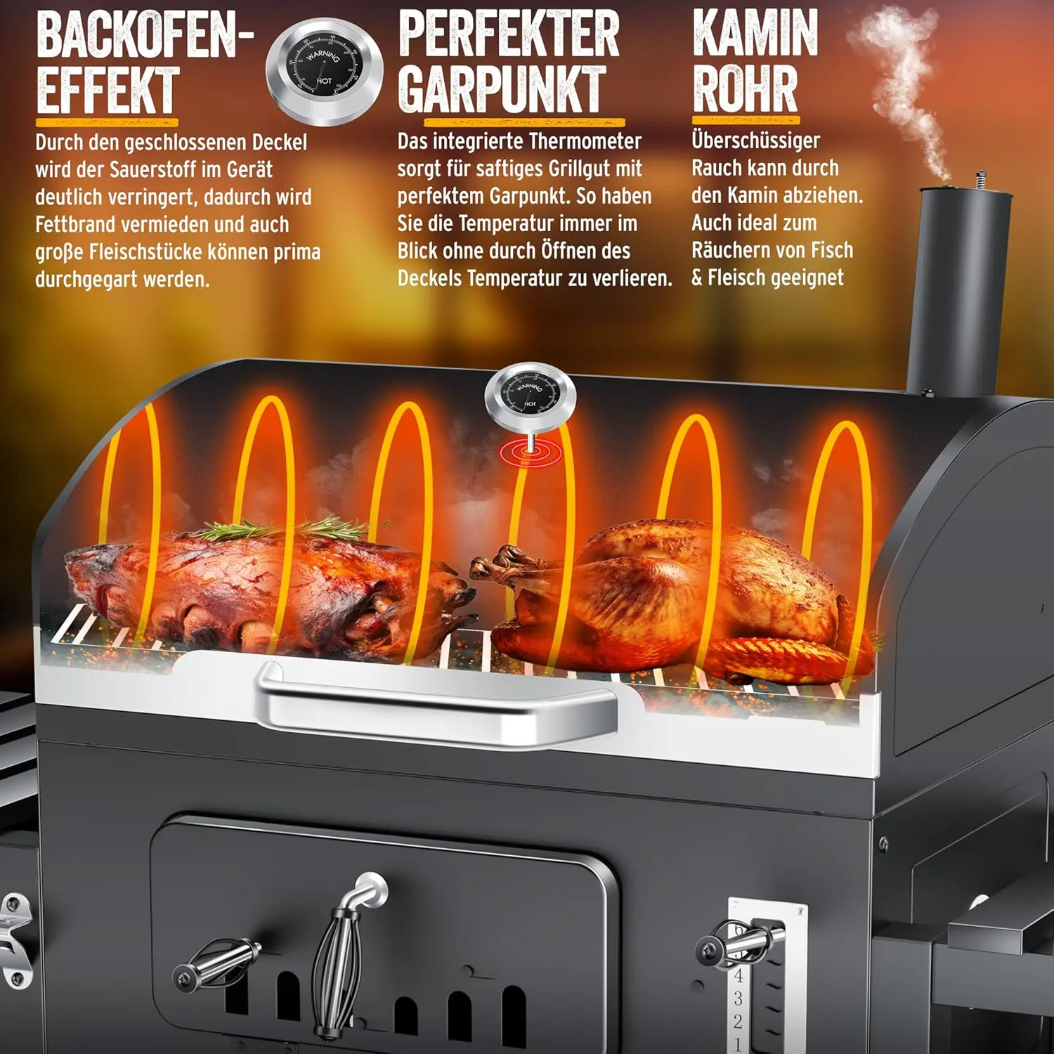 Barbecue weber en acier 76,5 x 150 vue 2
