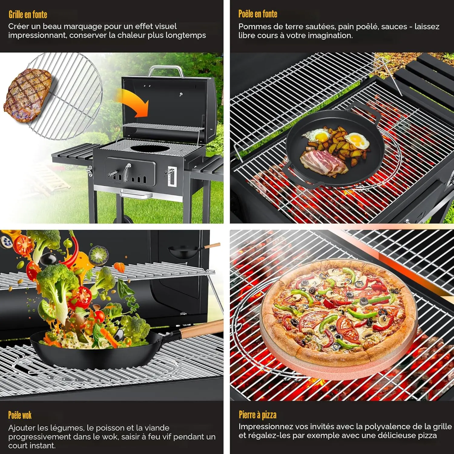 Barbecue weber en acier 76,5 x 150 vue 8