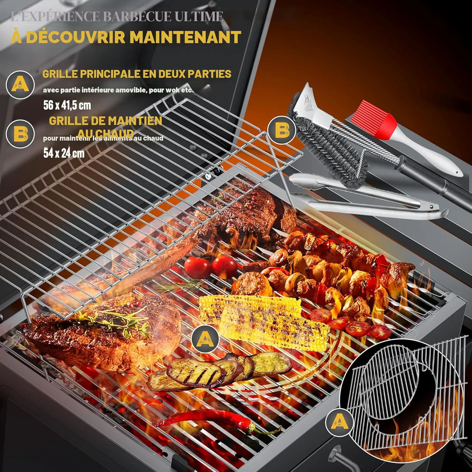 Barbecue weber en acier 45 x 115 vue 4