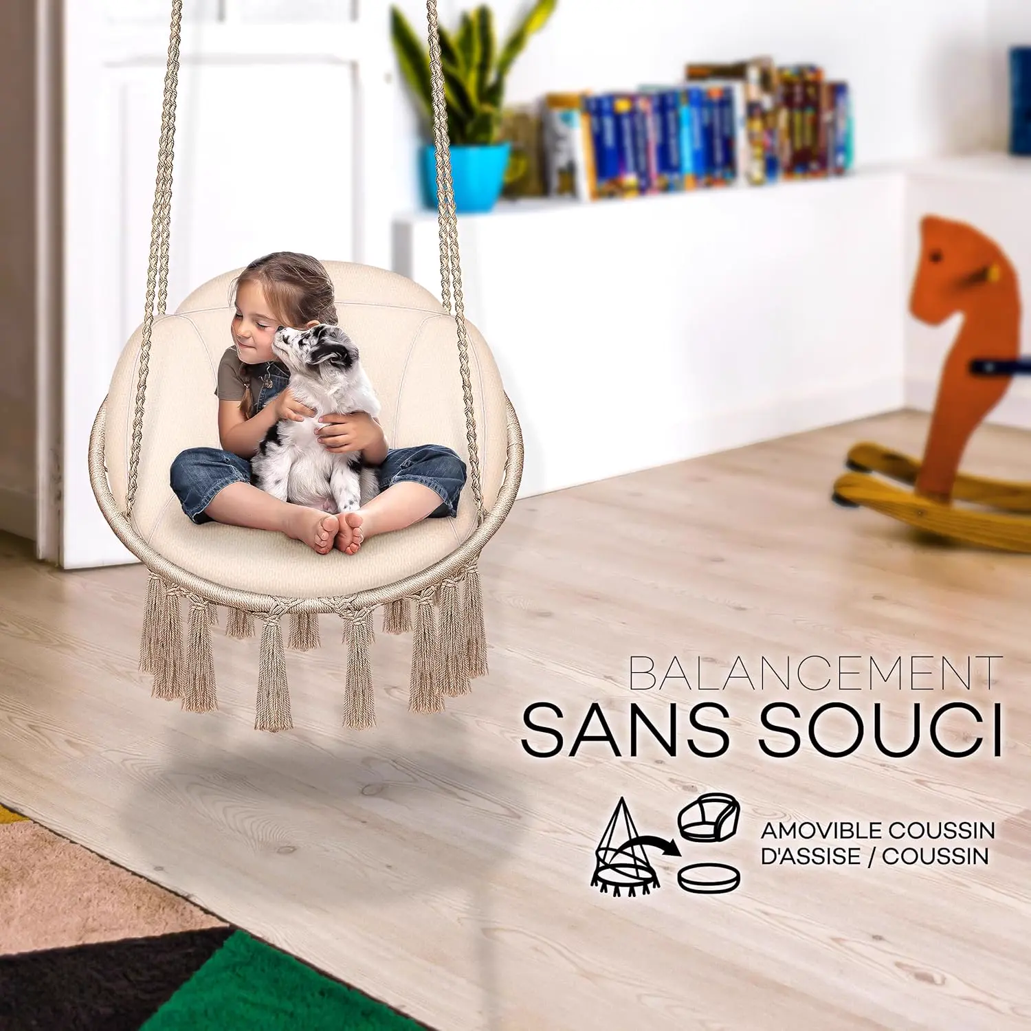 Fauteuils suspendus en acier 77 x 143 cm vue 4