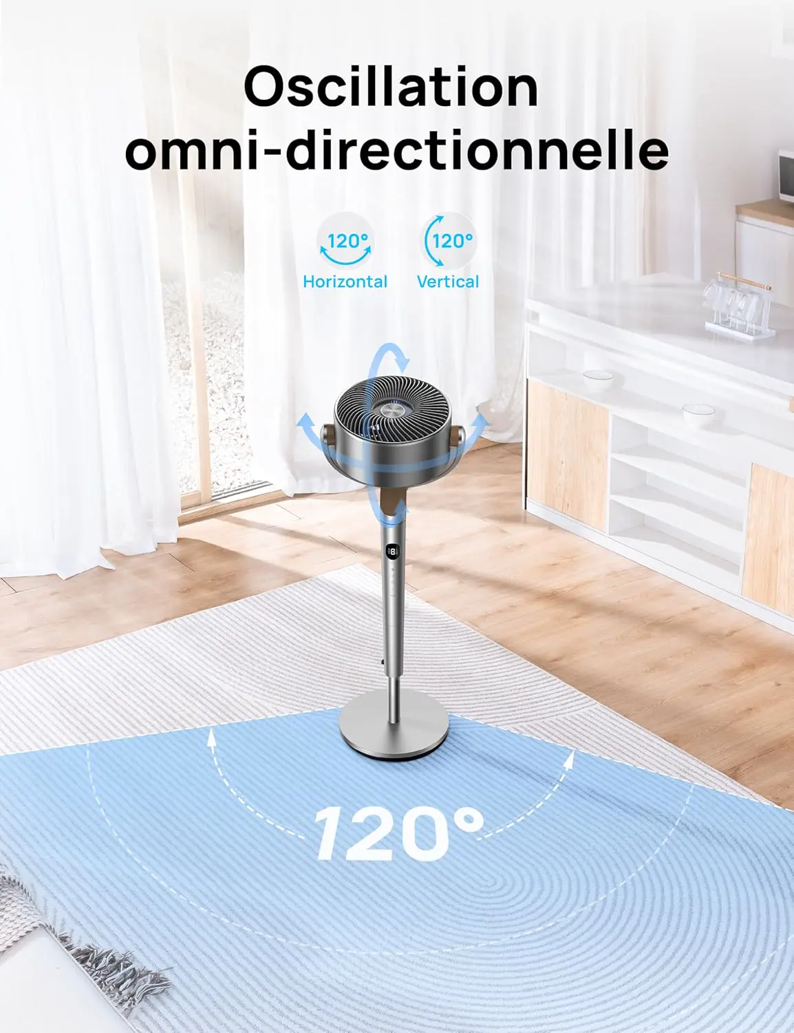 Ventilateur DREO 23dB ventilateur sur pied silencieux vue 4