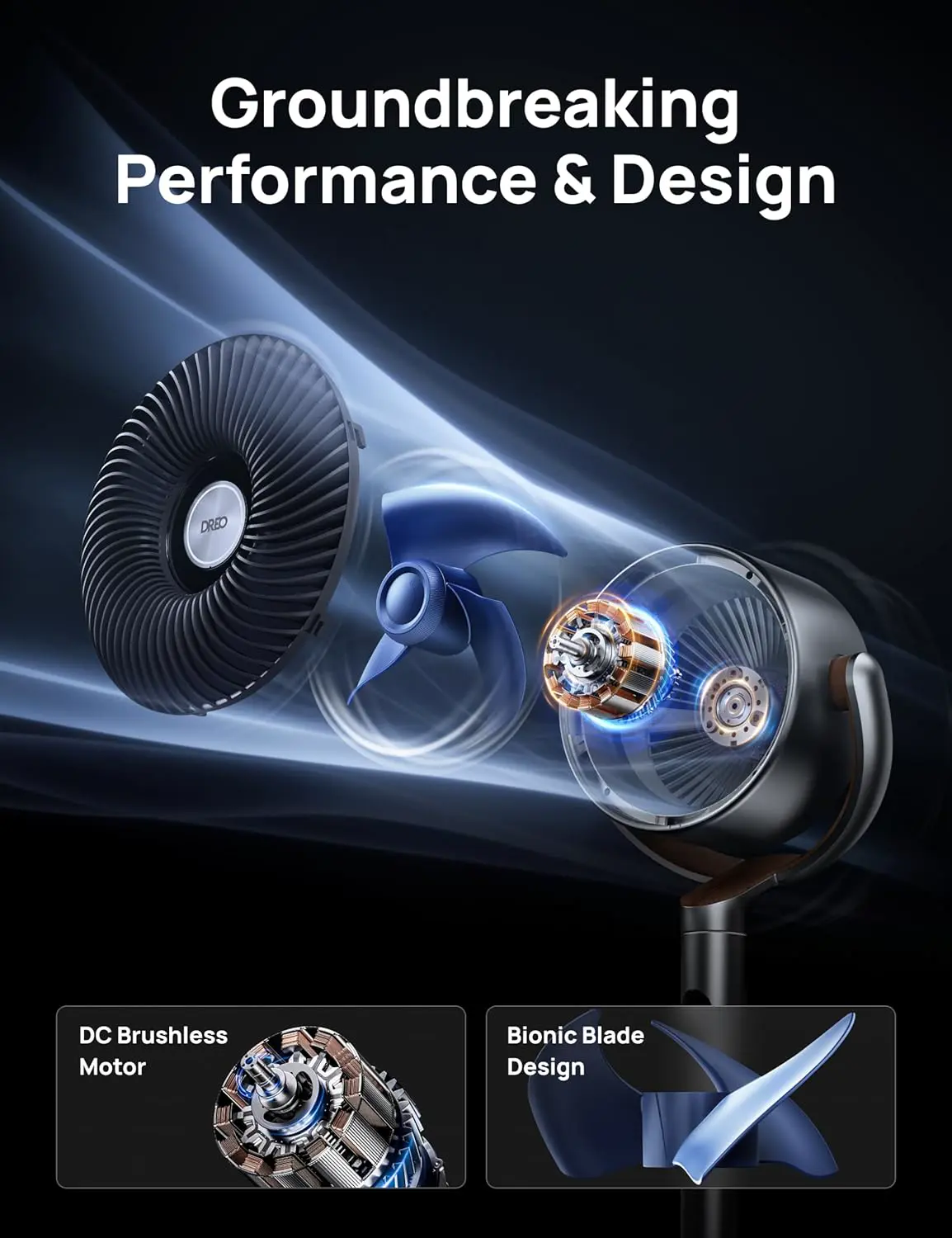 Ventilateur DREO 20 dB Smart Ventilateur Silencieux sur Pied vue 6
