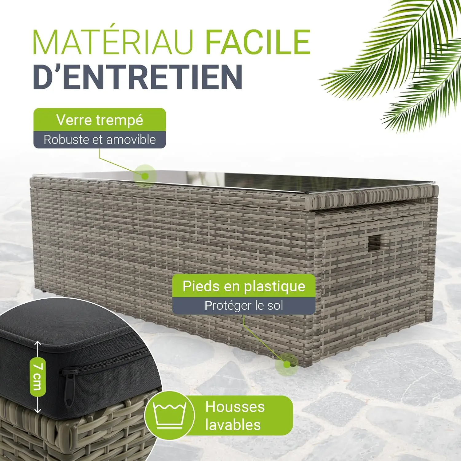 Salon de jardin en rotin vue 5