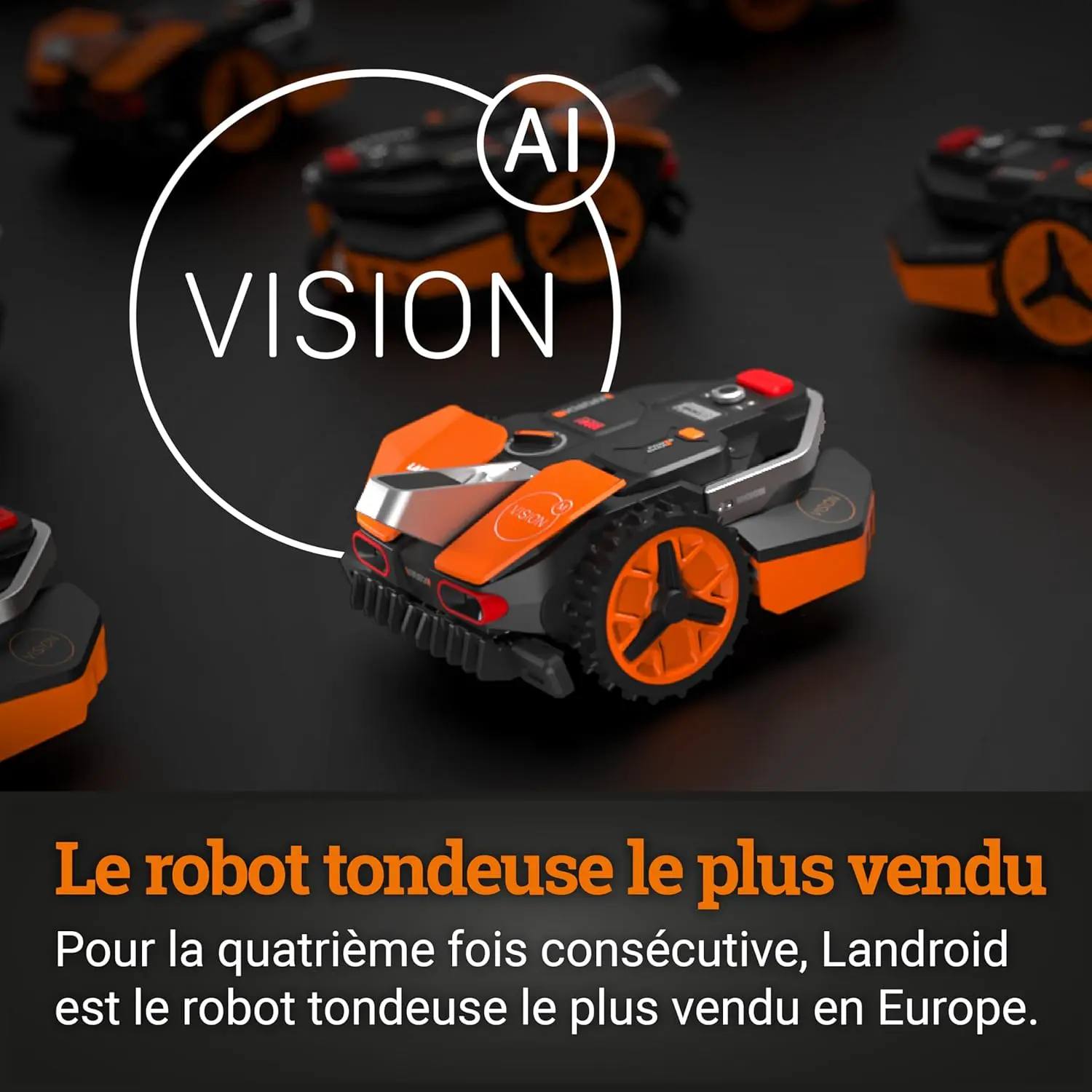 Robot tondeuse orange 800 m² vue 9