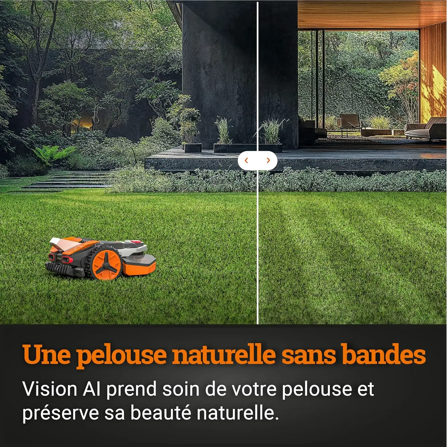 Robot tondeuse orange 800 m² vue 10