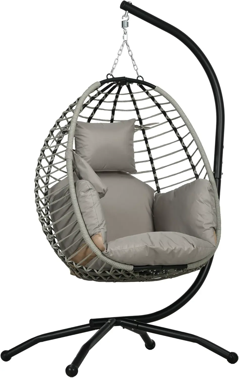 Fauteuils suspendus en acier gris 67 x 19 cm vue 1