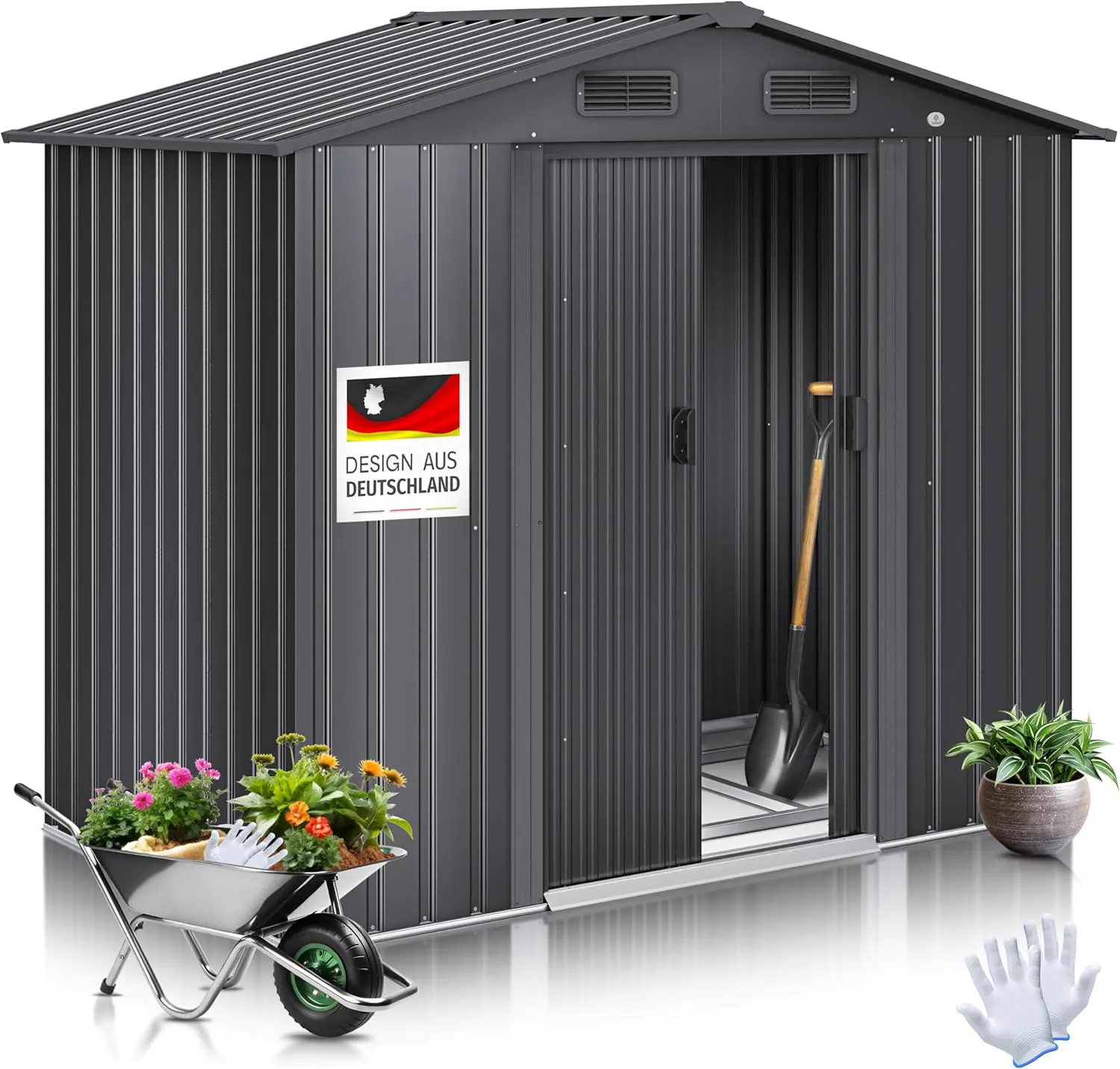 KESSER® Abri de Jardin XL en métal de 4,2 m³ avec Fondation