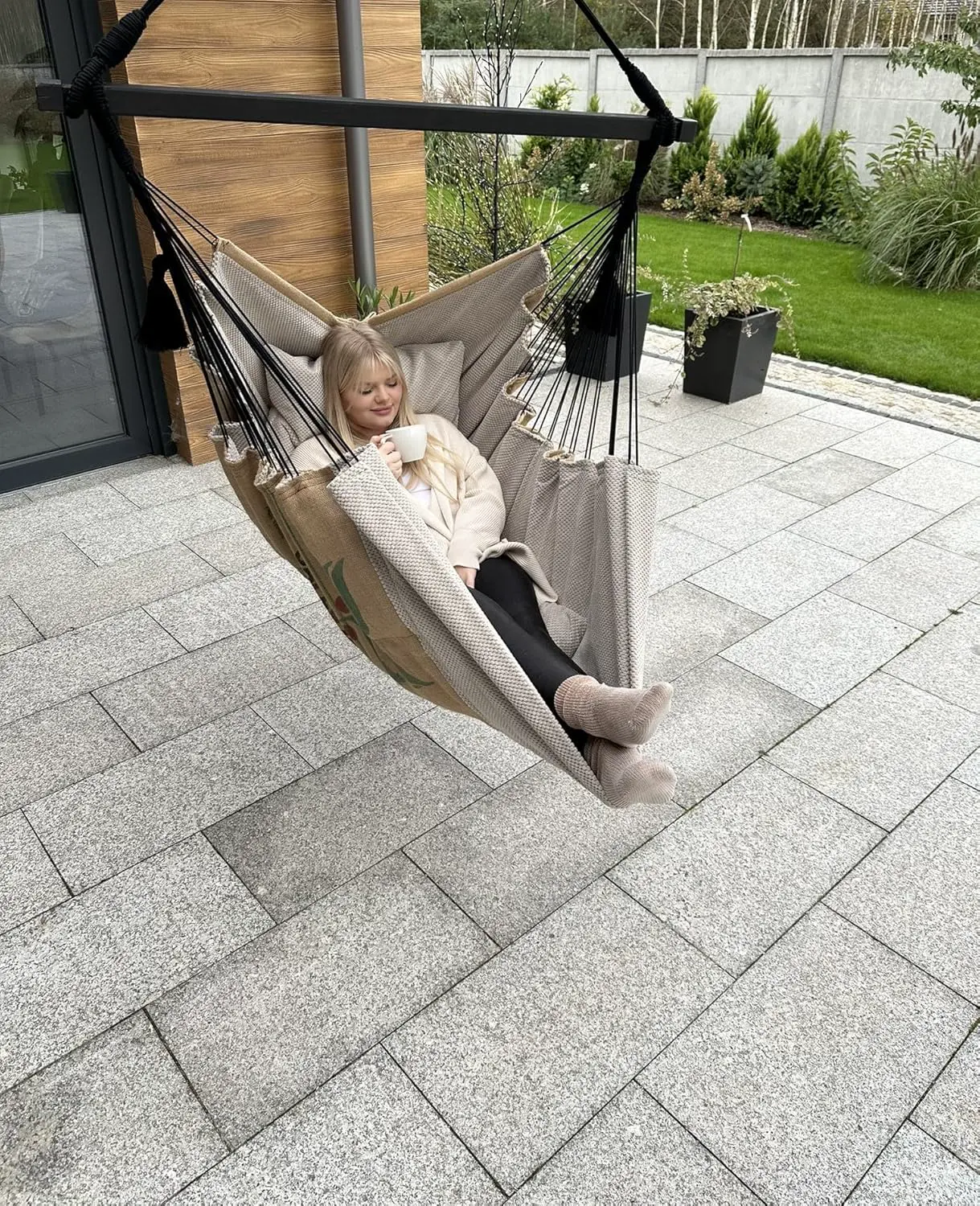 Fauteuils suspendus beige 110 x 160 cm vue 3