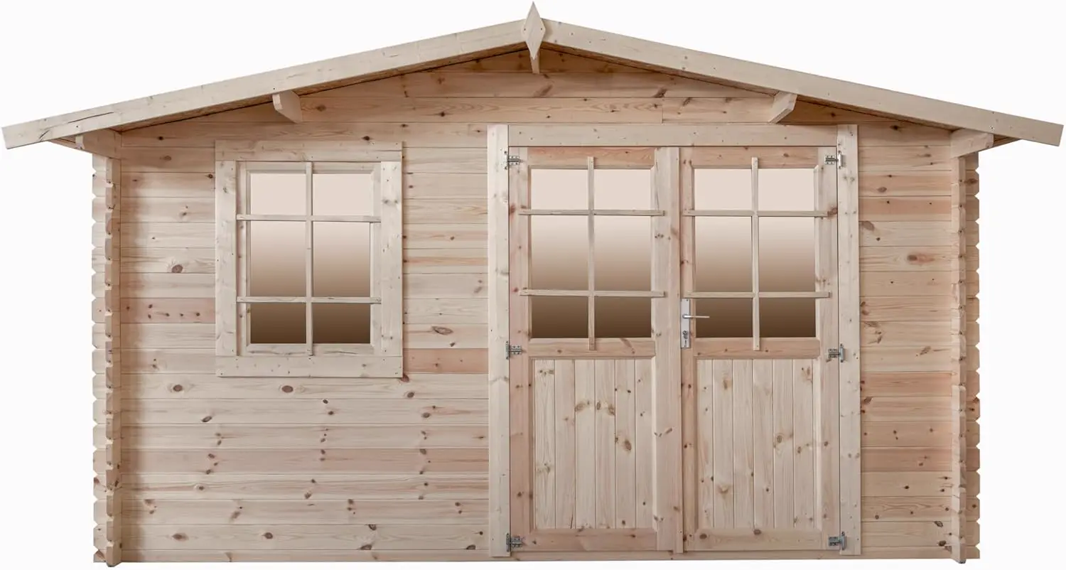 Abri de Jardin en Bois Brut, EP 28mm, Surface utile 9.9m² INT021