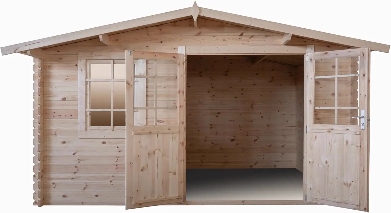 Abri de jardin en bois en bois noir 9,9m² vue 2