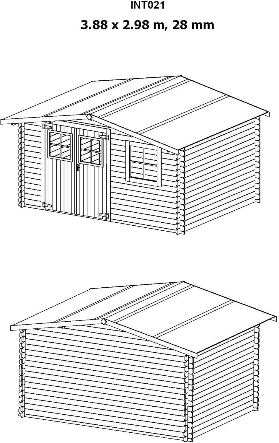 Abri de jardin en bois en bois noir 9,9m² vue 5