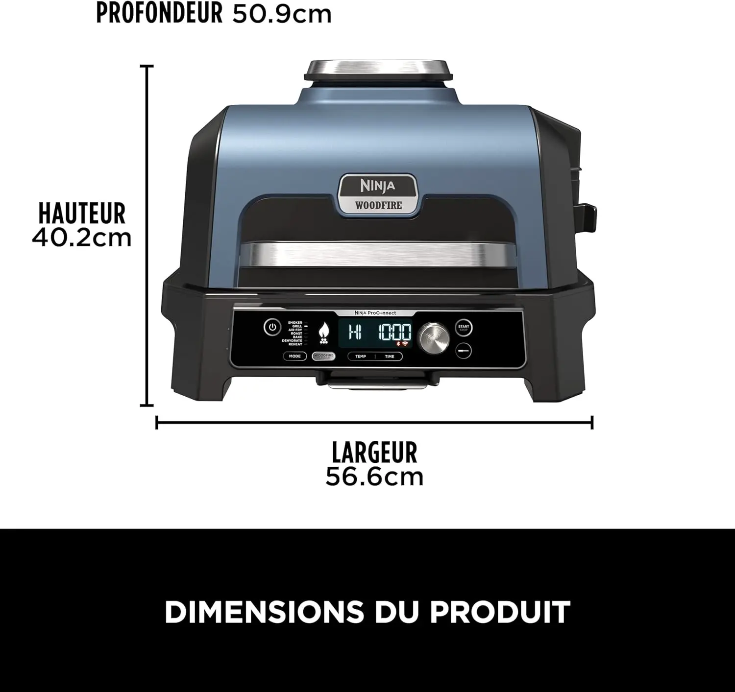 Barbecue électrique en acier noir vue 3