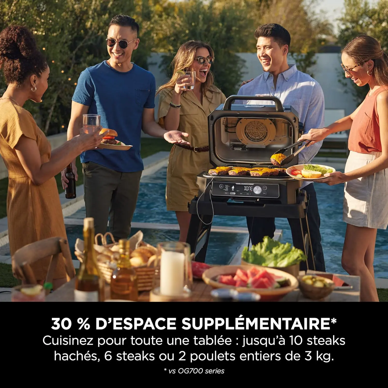 Barbecue électrique en acier noir vue 9