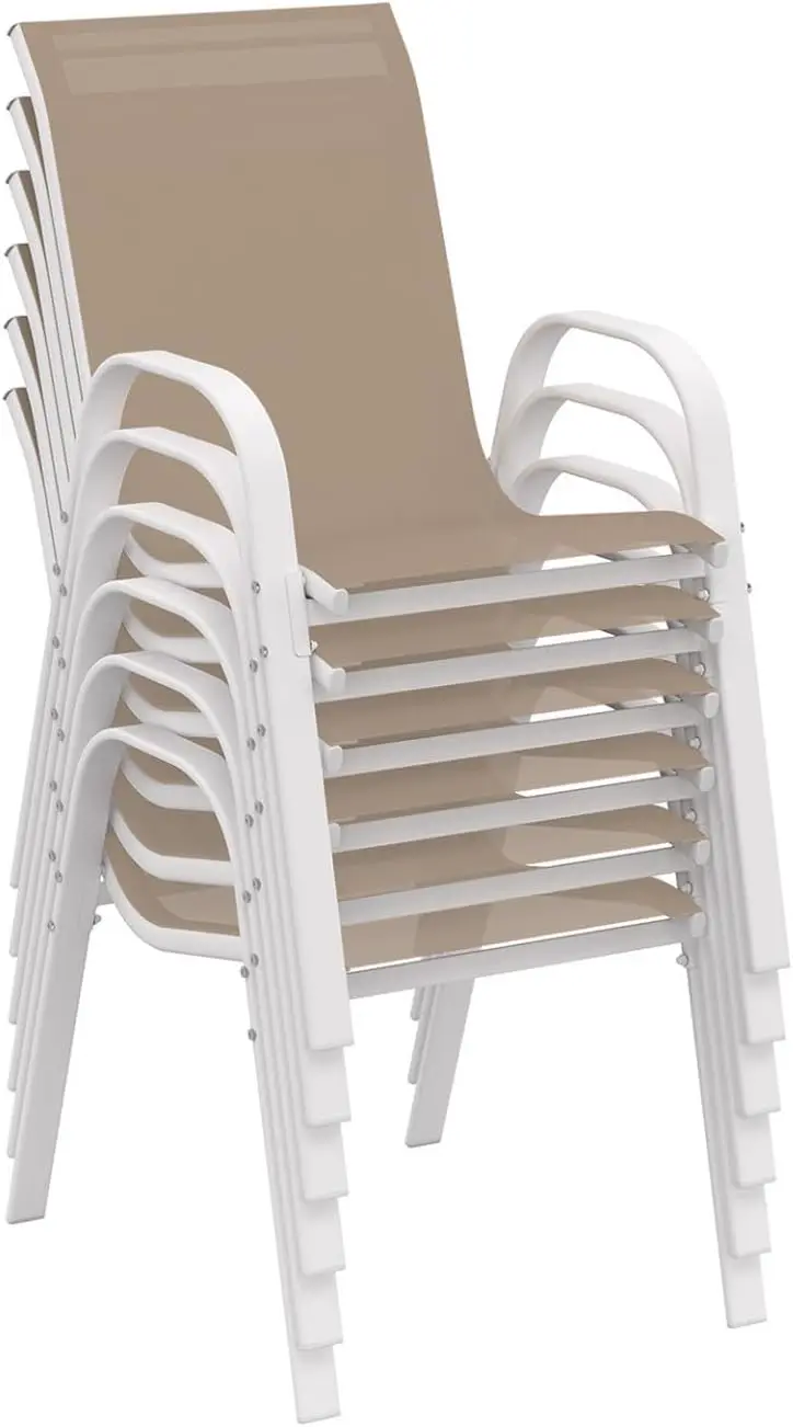 Table de jardin 8 places en acier blanc vue 4