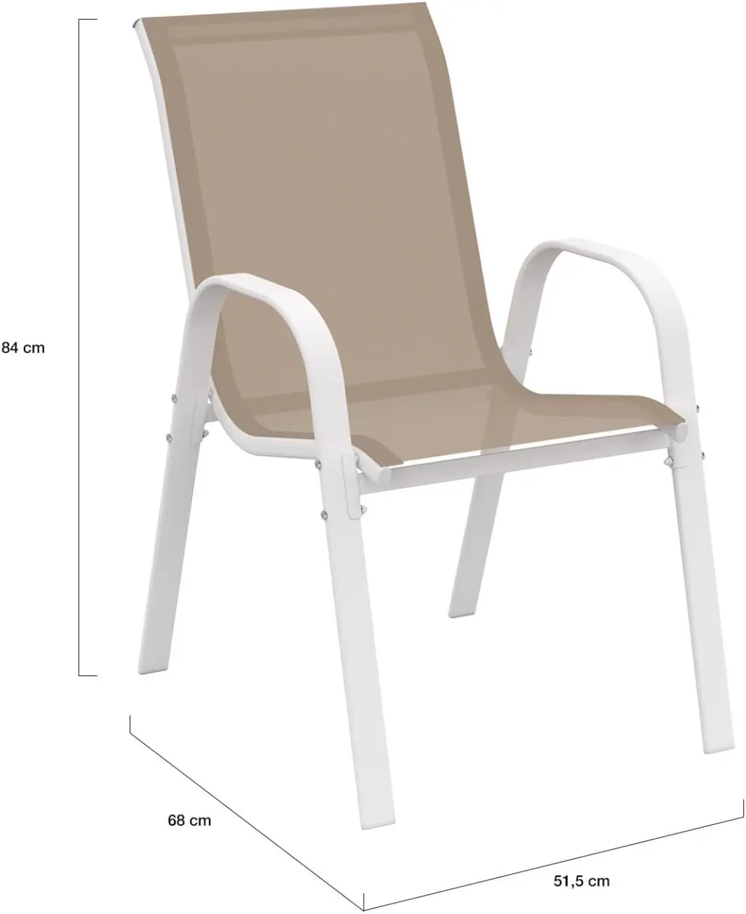 Table de jardin 8 places en acier blanc vue 6