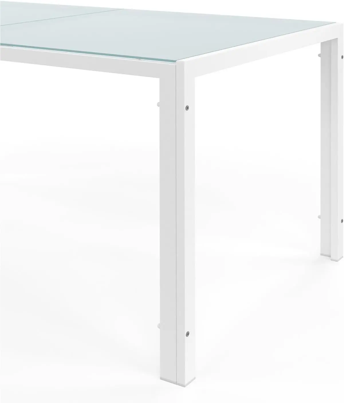 Table de jardin 8 places en acier blanc vue 7