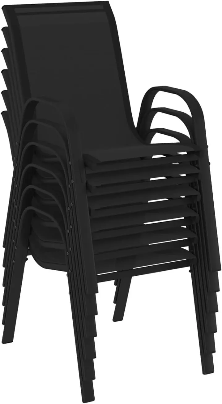 Table de jardin 8 places en acier noir vue 4