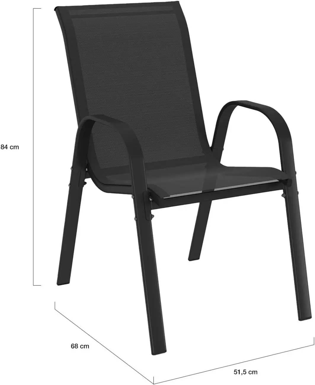 Table de jardin 8 places en acier noir vue 6