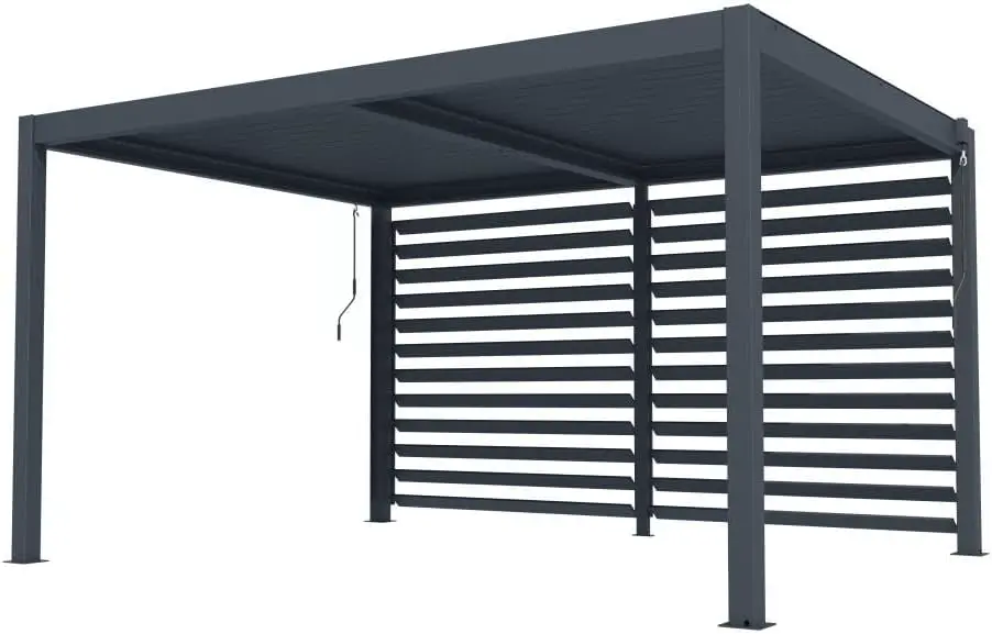Pergola en aluminium gris 15,6 m² vue 3