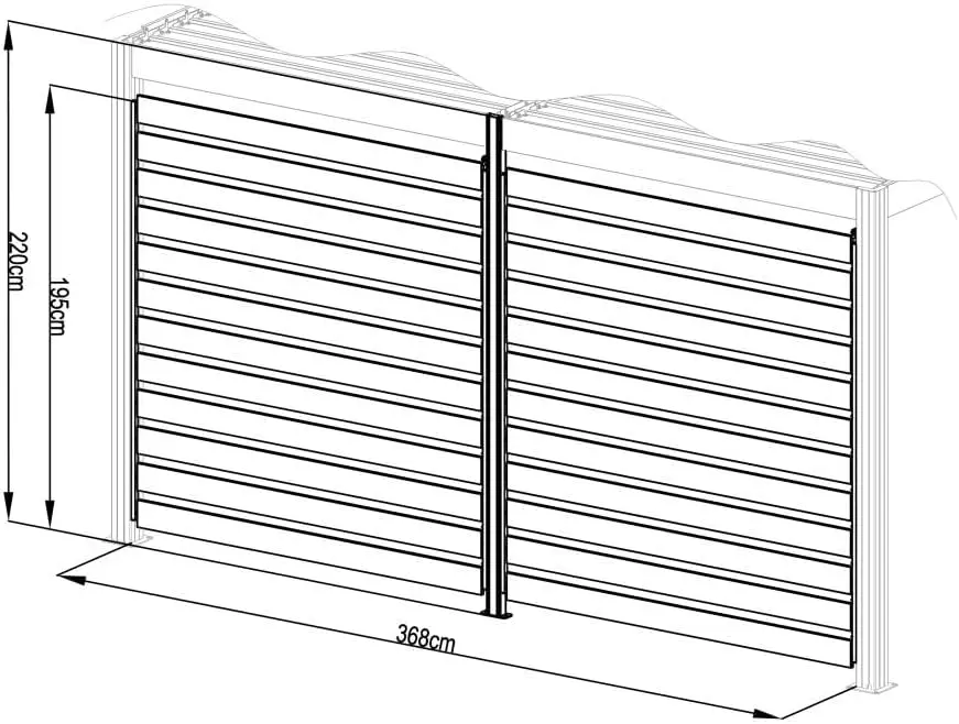 Pergola en aluminium gris 15,6 m² vue 4