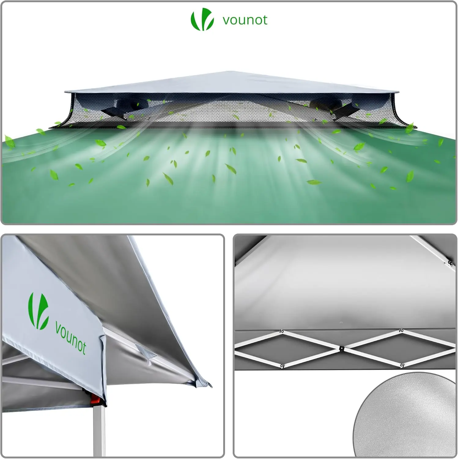 Tonnelle en acier vert 3,6x3,6m vue 6