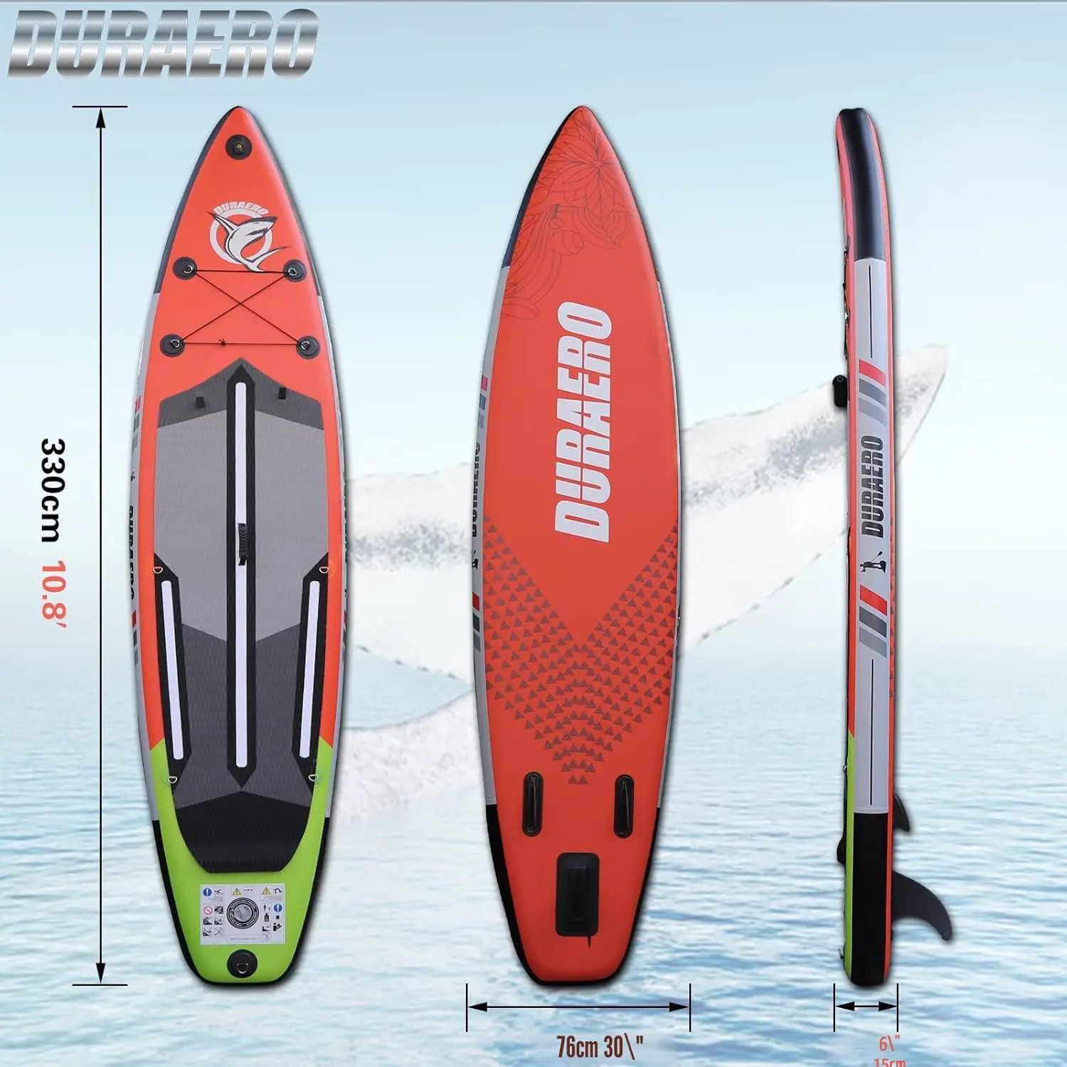 Paddle gonflable rouge 76 x 15 cm vue 2