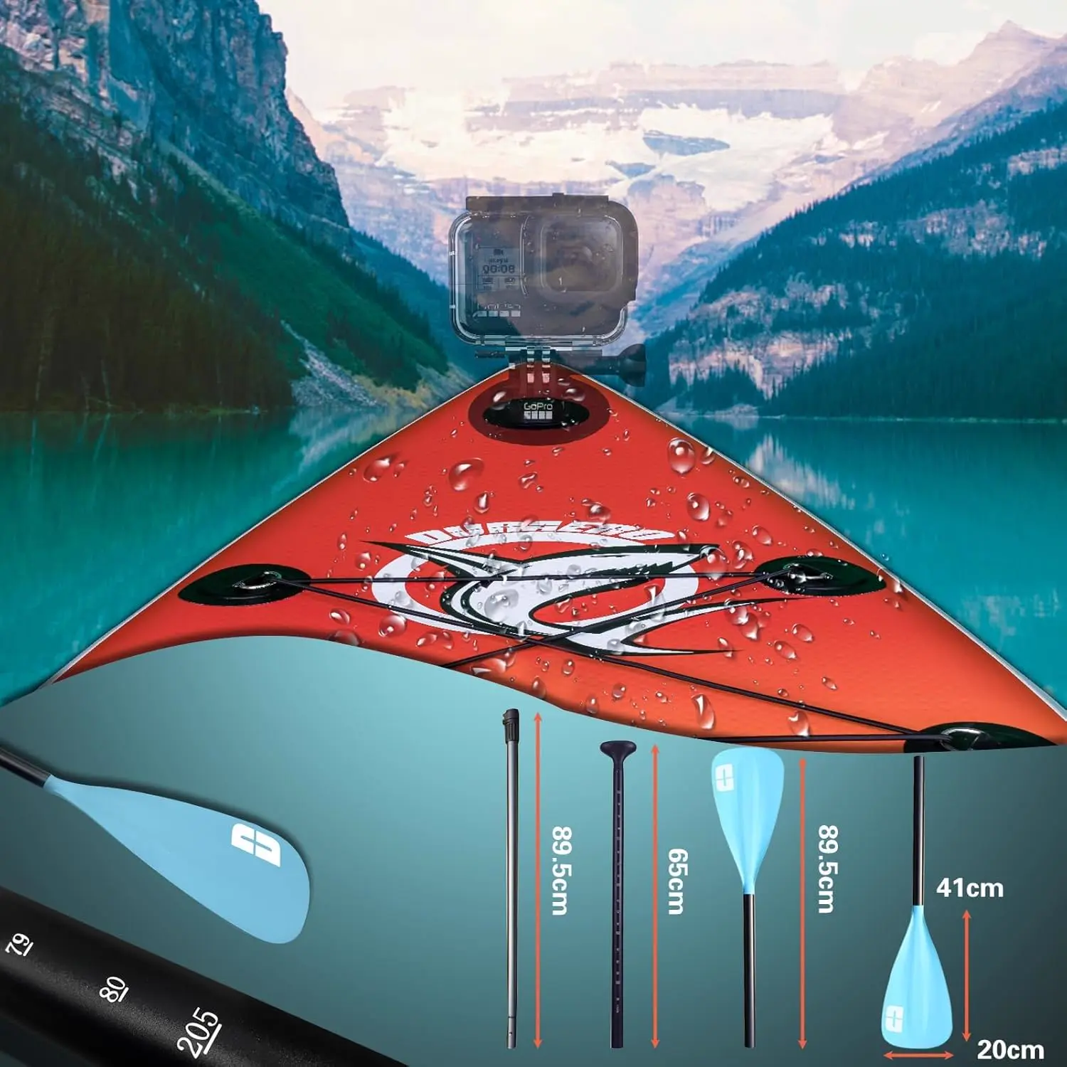 Paddle gonflable rouge 76 x 15 cm vue 6