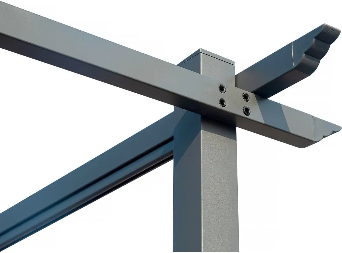 Pergola en métal gris 3 x 4 m rétractable vue 4