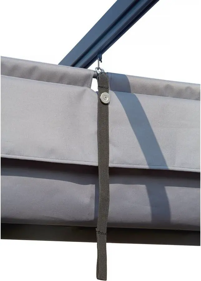 Pergola en métal gris 3 x 4 m rétractable vue 5