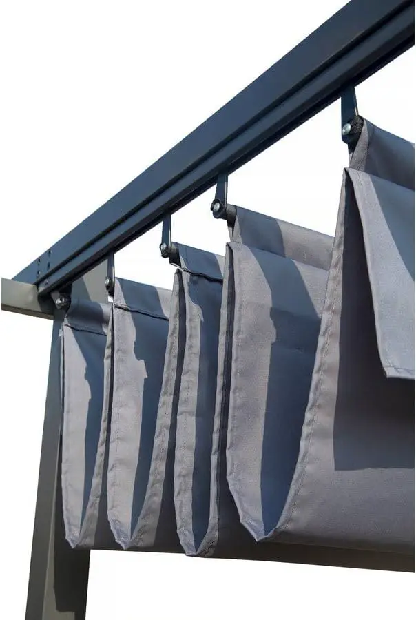 Pergola en métal gris 3 x 4 m rétractable vue 6