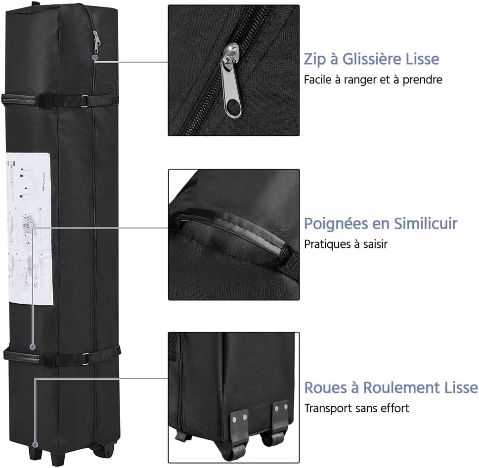Tonnelle en métal noir 3 × 3 vue 8