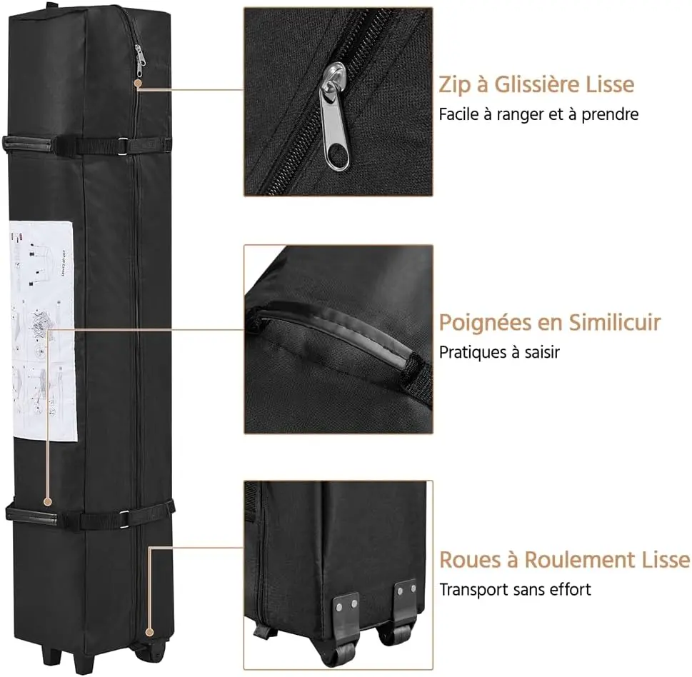 Tonnelle en métal beige 3 × 3 vue 8