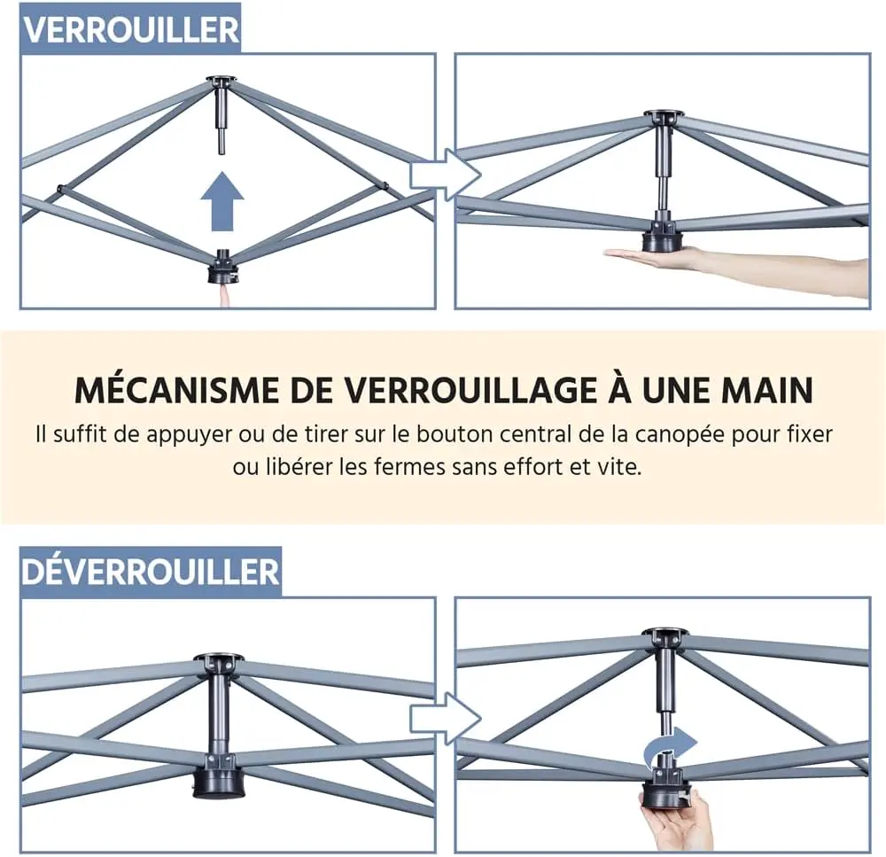 Tonnelle en métal sable 9 m² vue 6