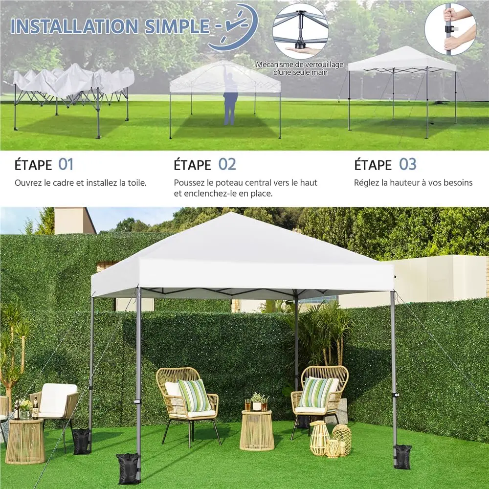 Tonnelle en métal sable 9 m² vue 9