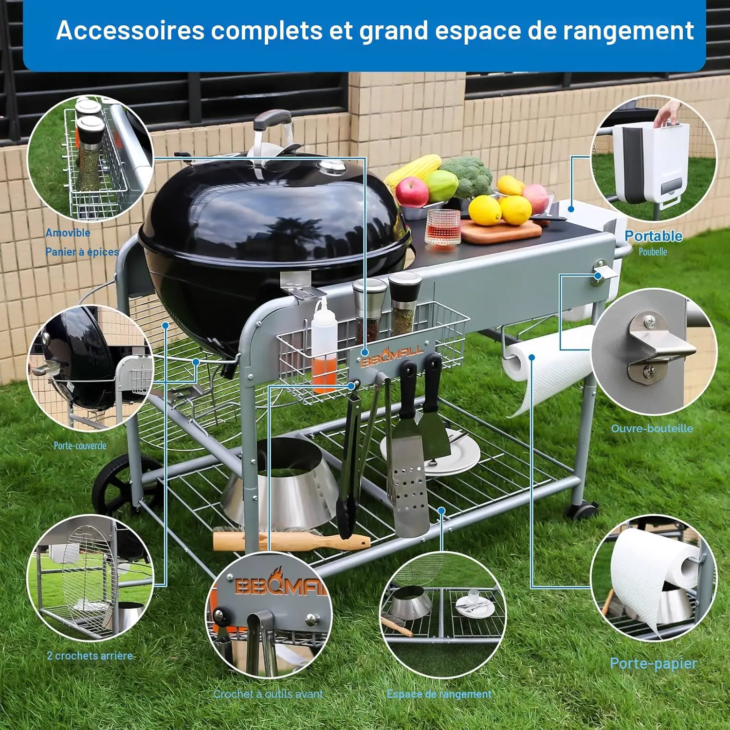 Barbecue weber en acier 61,5 × 79 cm vue 3