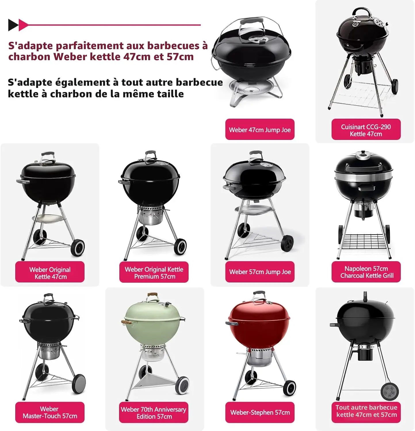 Barbecue weber en acier 61,5 × 79 cm vue 4