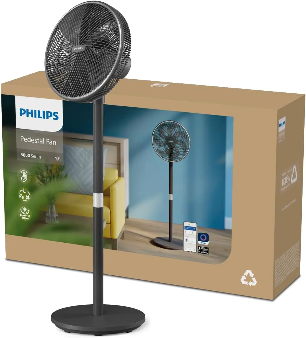 Ventilateur Philips Ventilateur sur pied Série 3000. Puissant vue 4