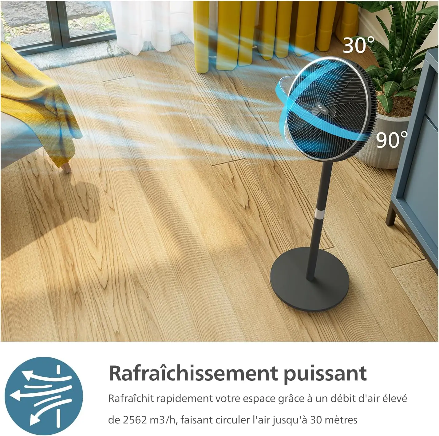 Ventilateur Philips Ventilateur sur pied Série 3000. Puissant vue 8