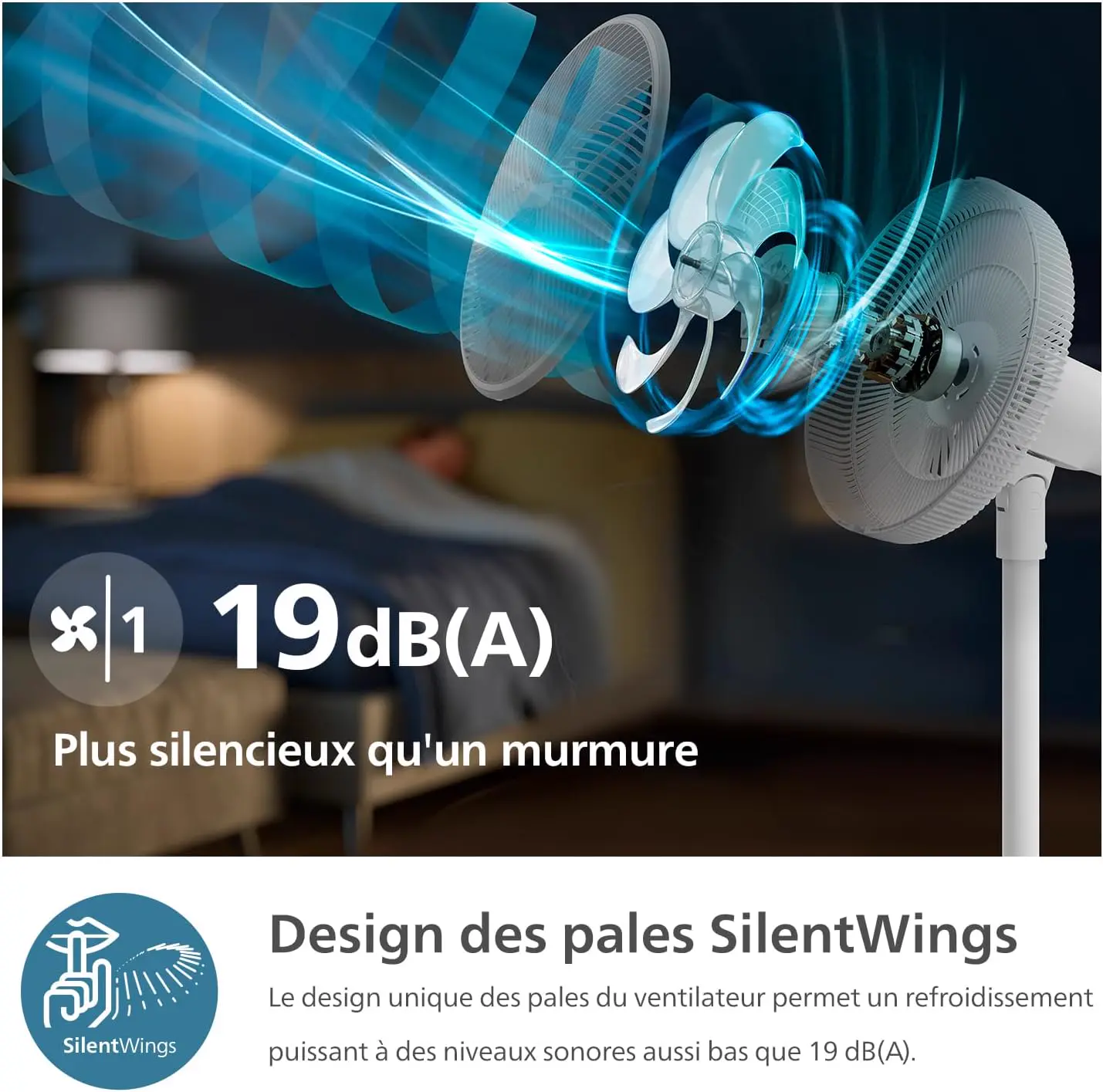 Ventilateur blanc vue 4
