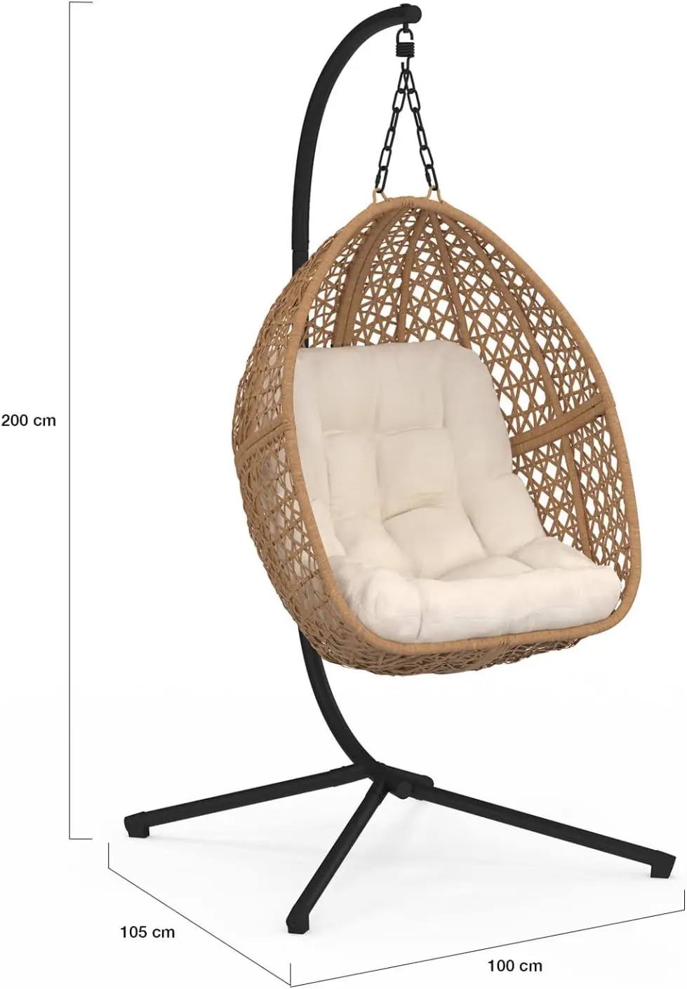 Fauteuils suspendus en acier noir vue 4