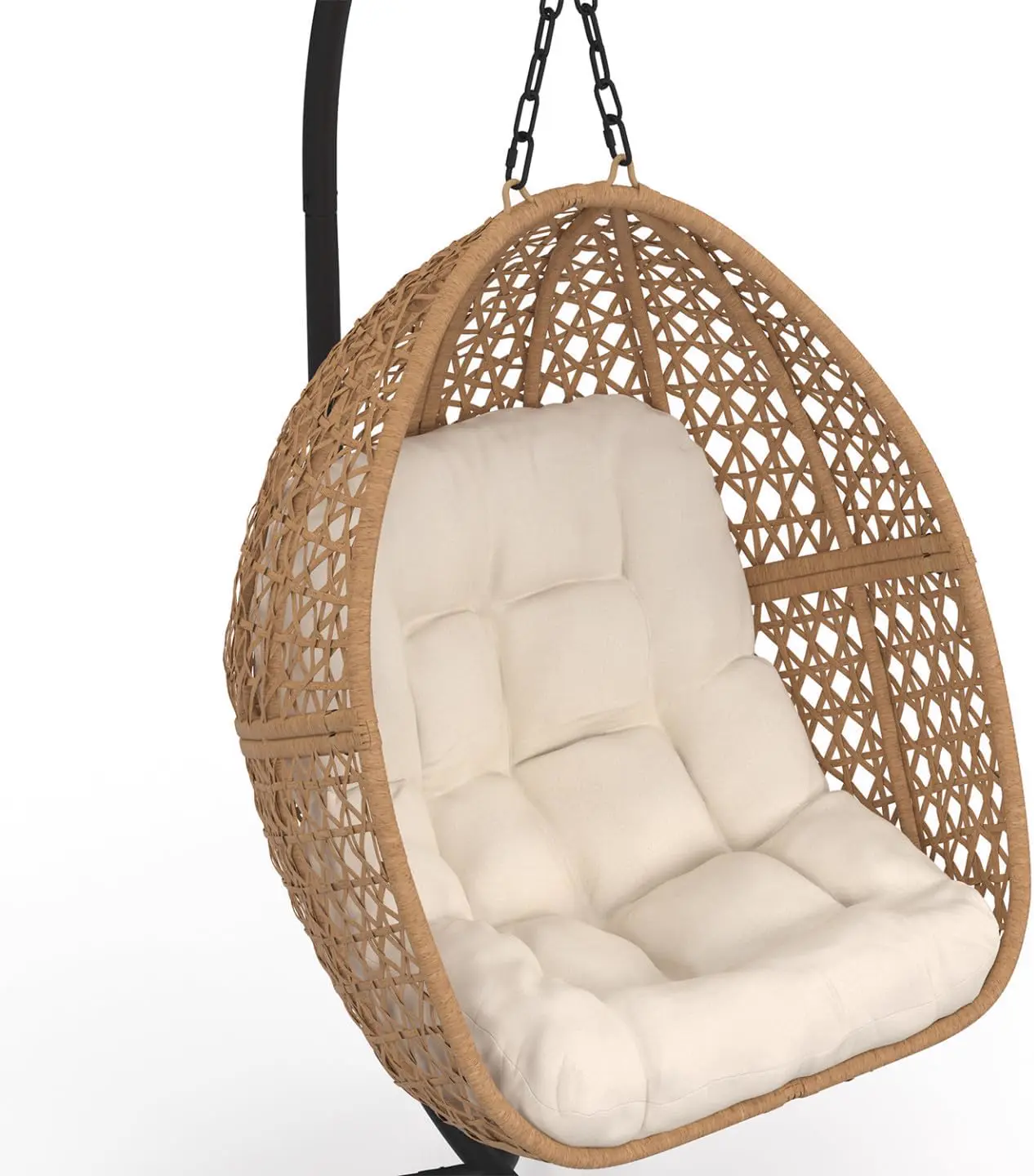 Fauteuils suspendus en acier noir vue 7