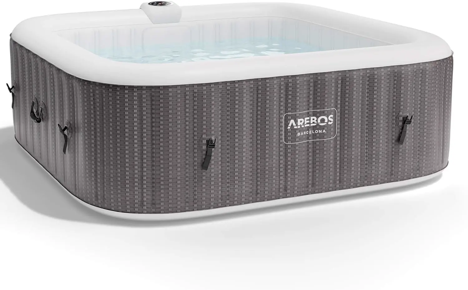 Spa gonflable 2 personnes 6 places en rotin 185 x 185 cm vue 3