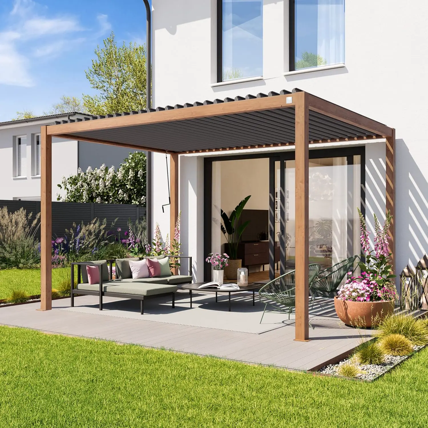 Pergola en aluminium 3x4 m vue 2