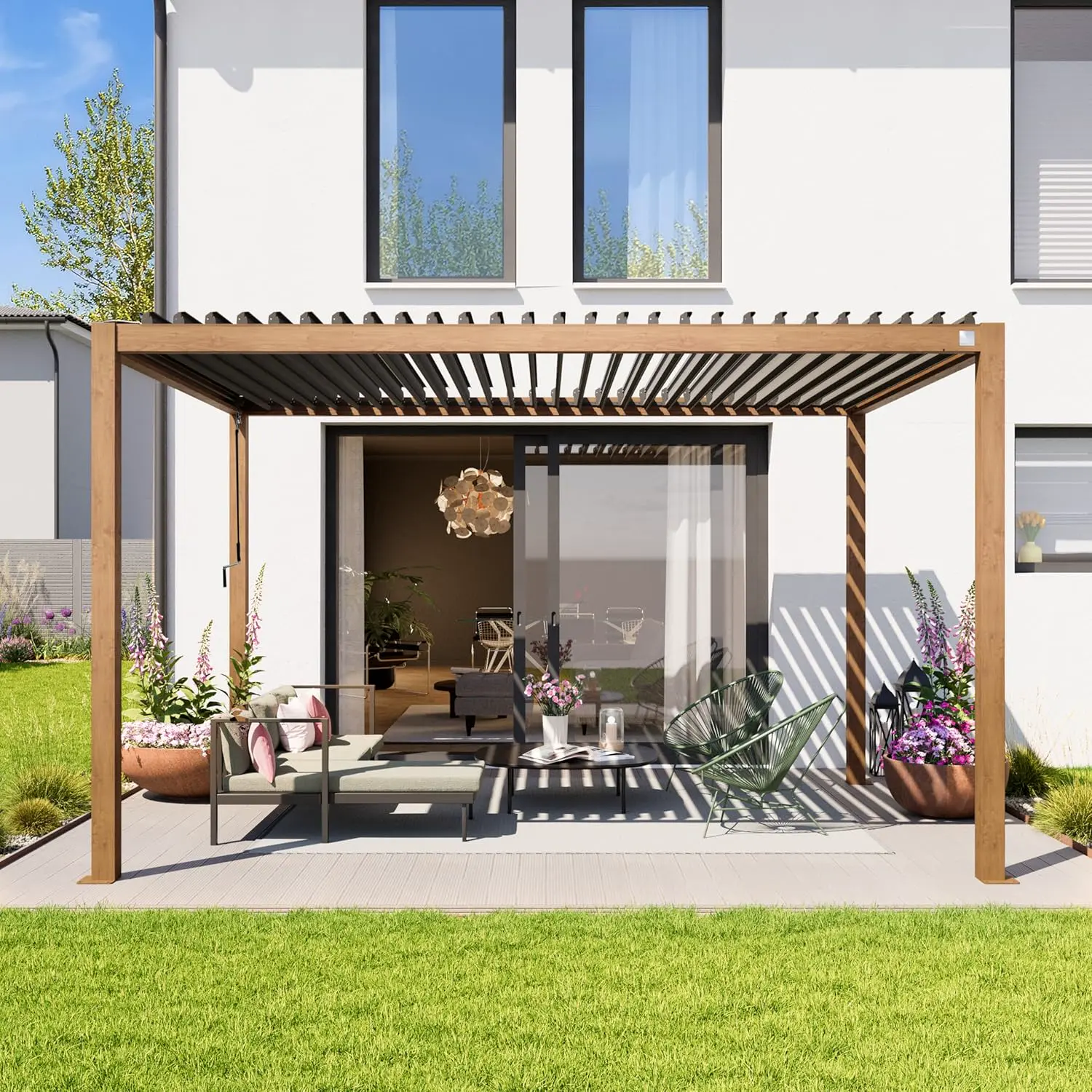 Pergola en aluminium 3x4 m vue 3