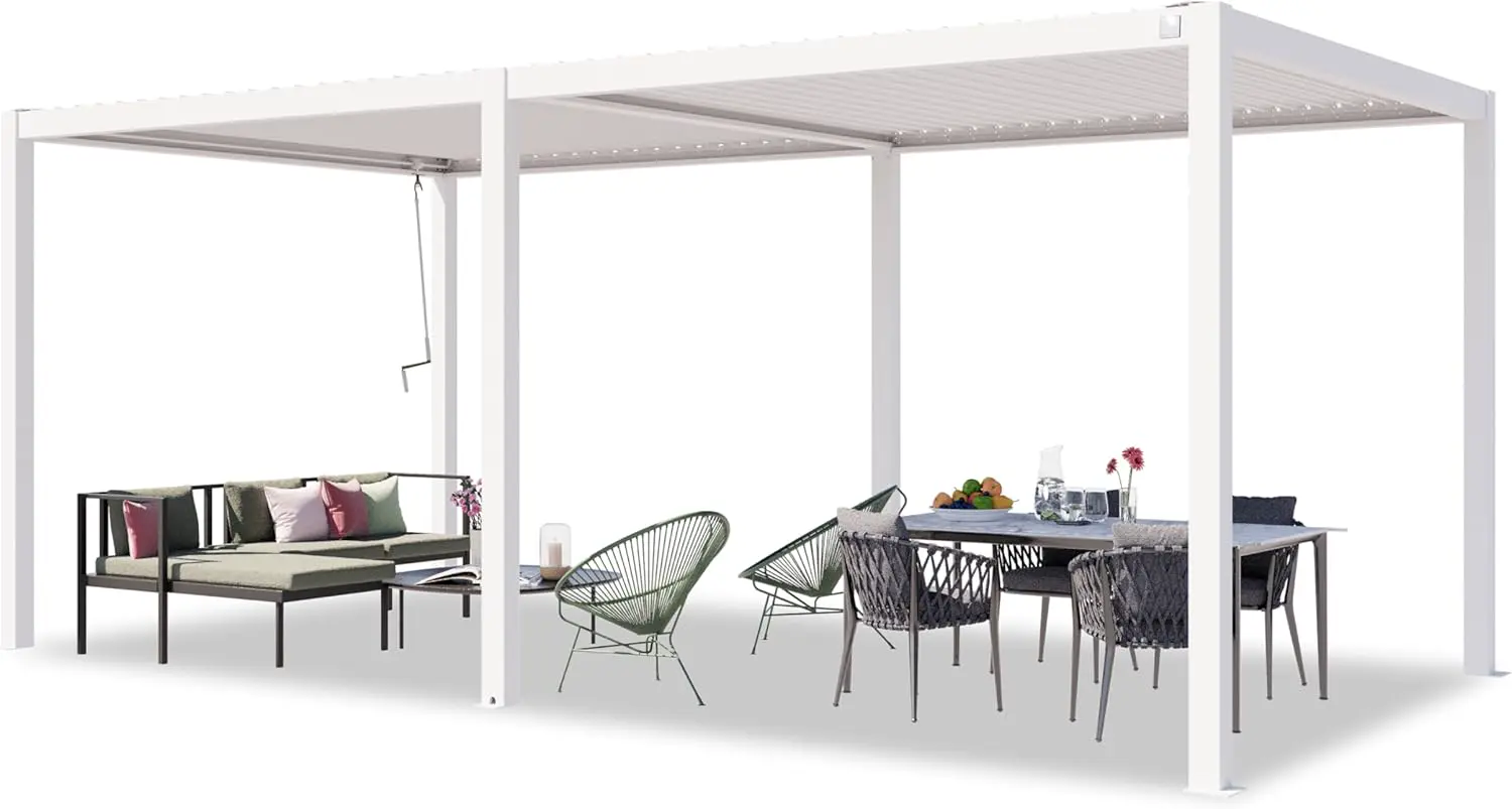 PRIMEYARD Pergola Aluminium — Lames Orientables Bioclimatique