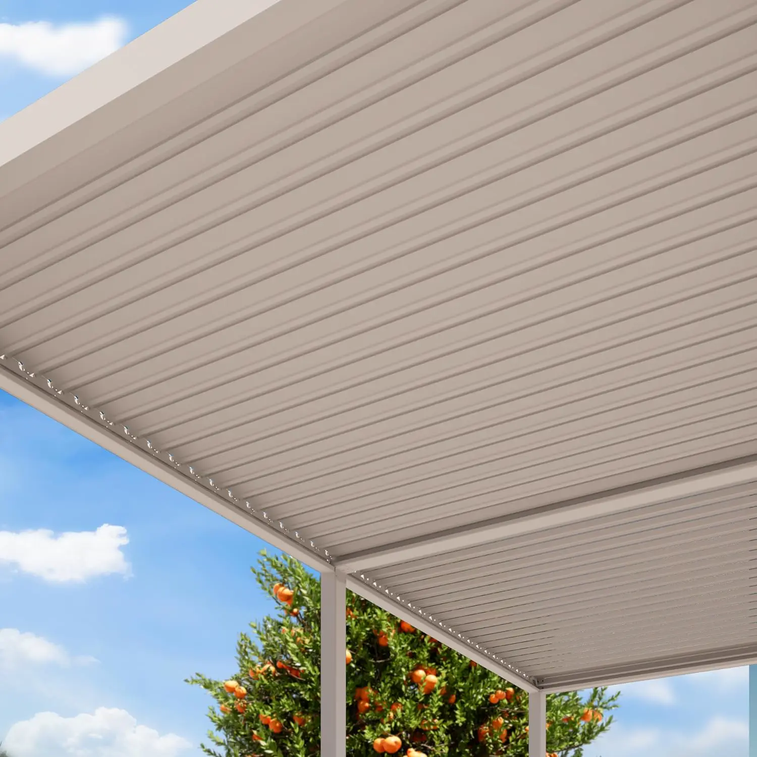 Pergola en aluminium blanc 100x100 vue 5
