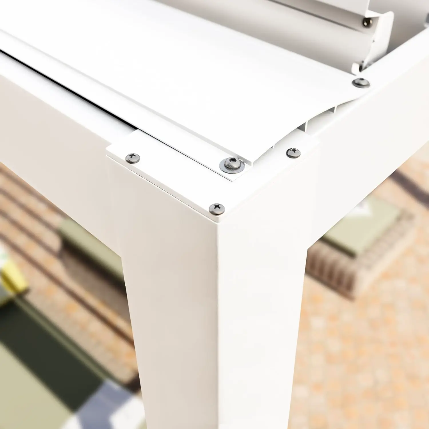 Pergola en aluminium blanc 100x100 vue 8