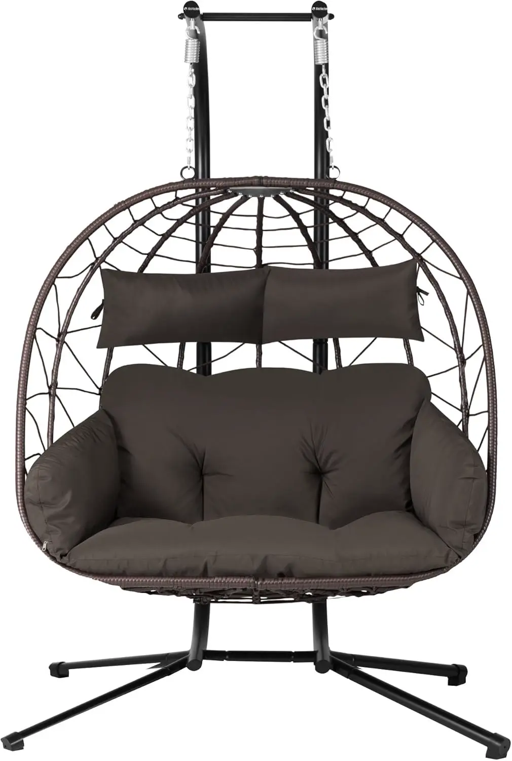 Fauteuils suspendus 2 places en acier marron 110 x 20 cm vue 4