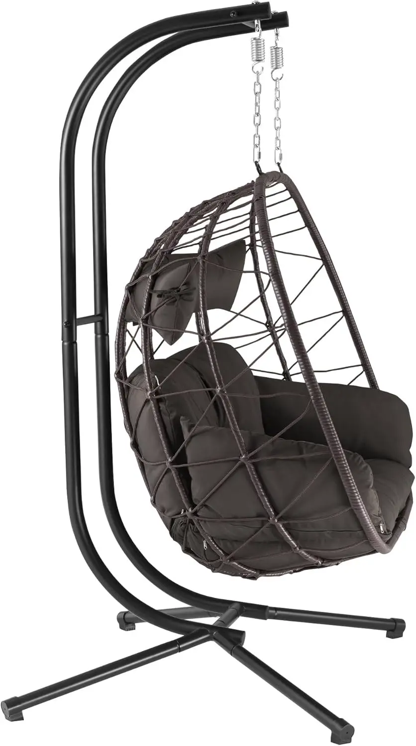 Fauteuils suspendus 2 places en acier marron 110 x 20 cm vue 5