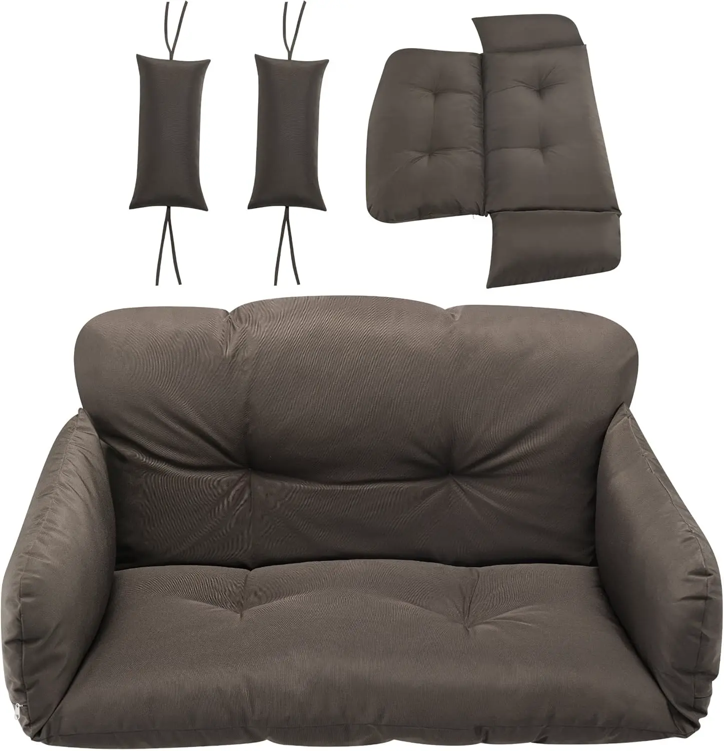 Fauteuils suspendus 2 places en acier marron 110 x 20 cm vue 9